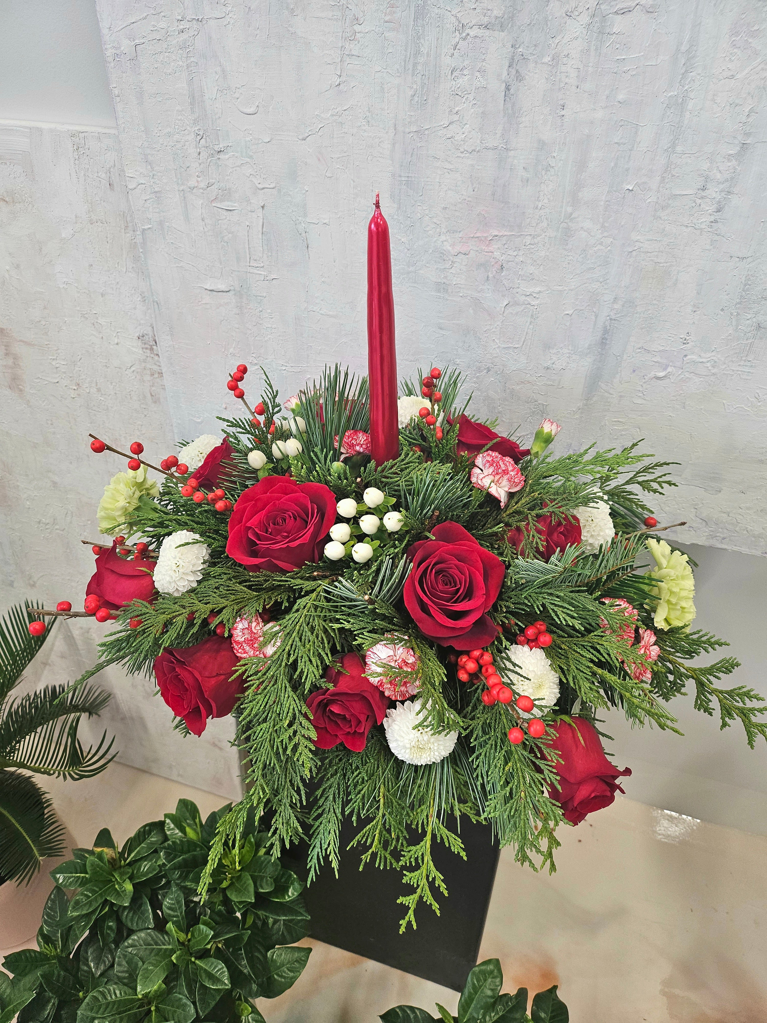 Holiday Centerpiece with Candle