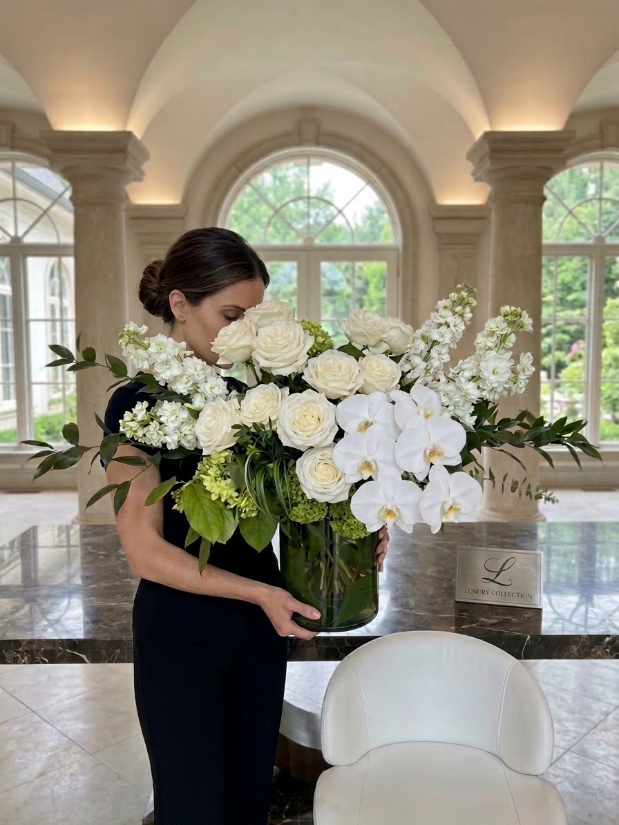 Luxury white and Green vase